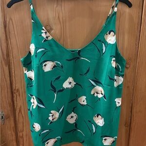 Banana Republic Green Floral Sleeveless Camisole sz Small Petite